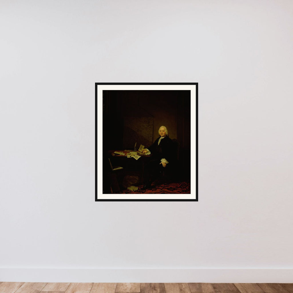 Portrait of Jan Wagenaar, City Historian of Amsterdam framed — shown to scale