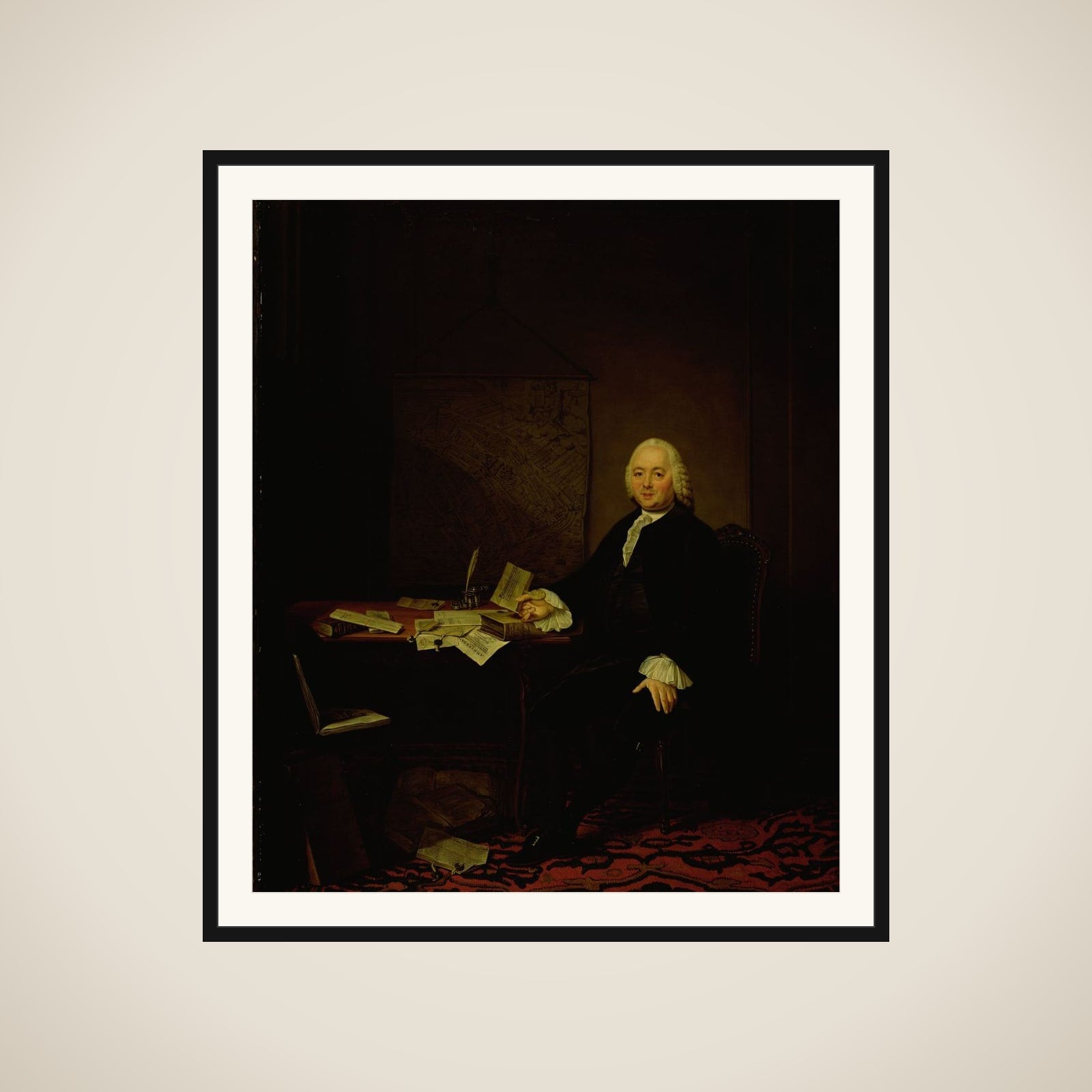 Portrait of Jan Wagenaar, City Historian of Amsterdam framed
