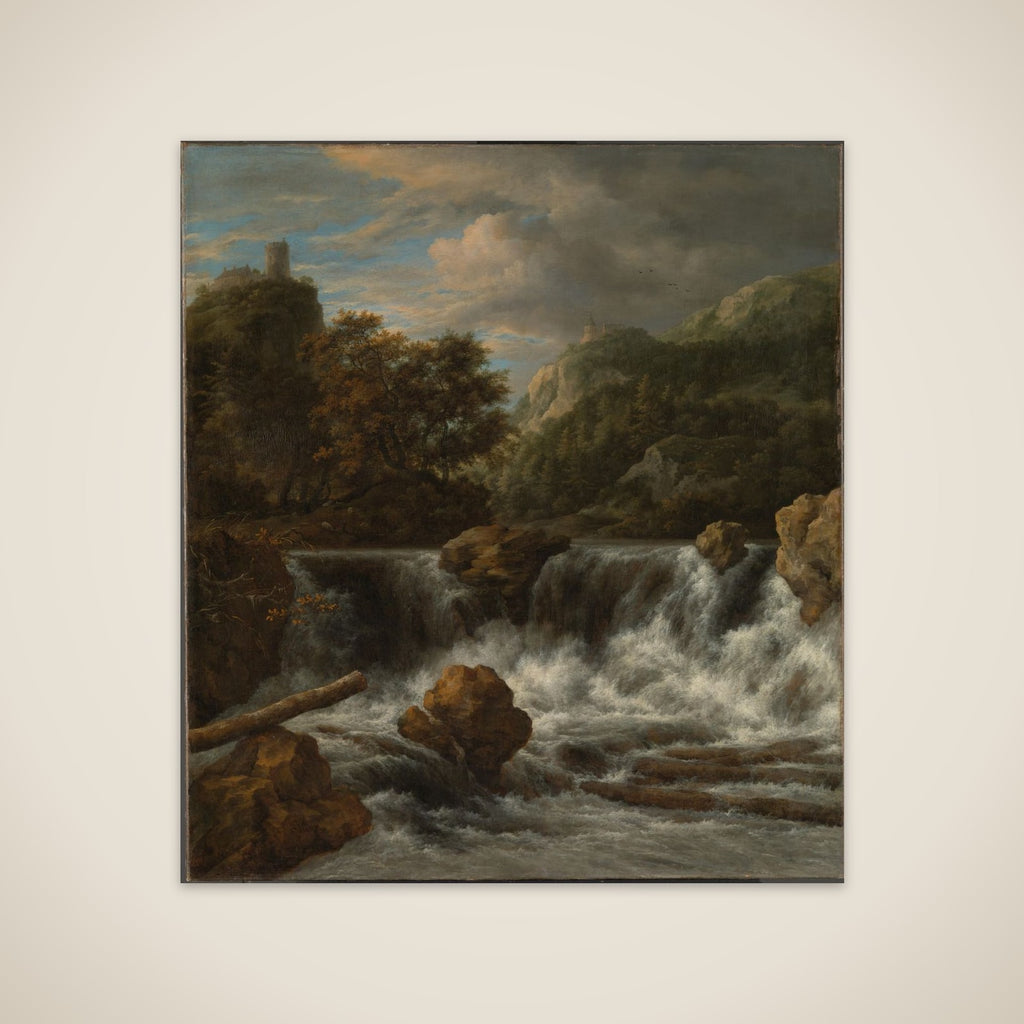 Mountainous Landscape with Waterfall unframed print