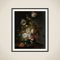 Still Life with Flowers in a Glass Vase framed
