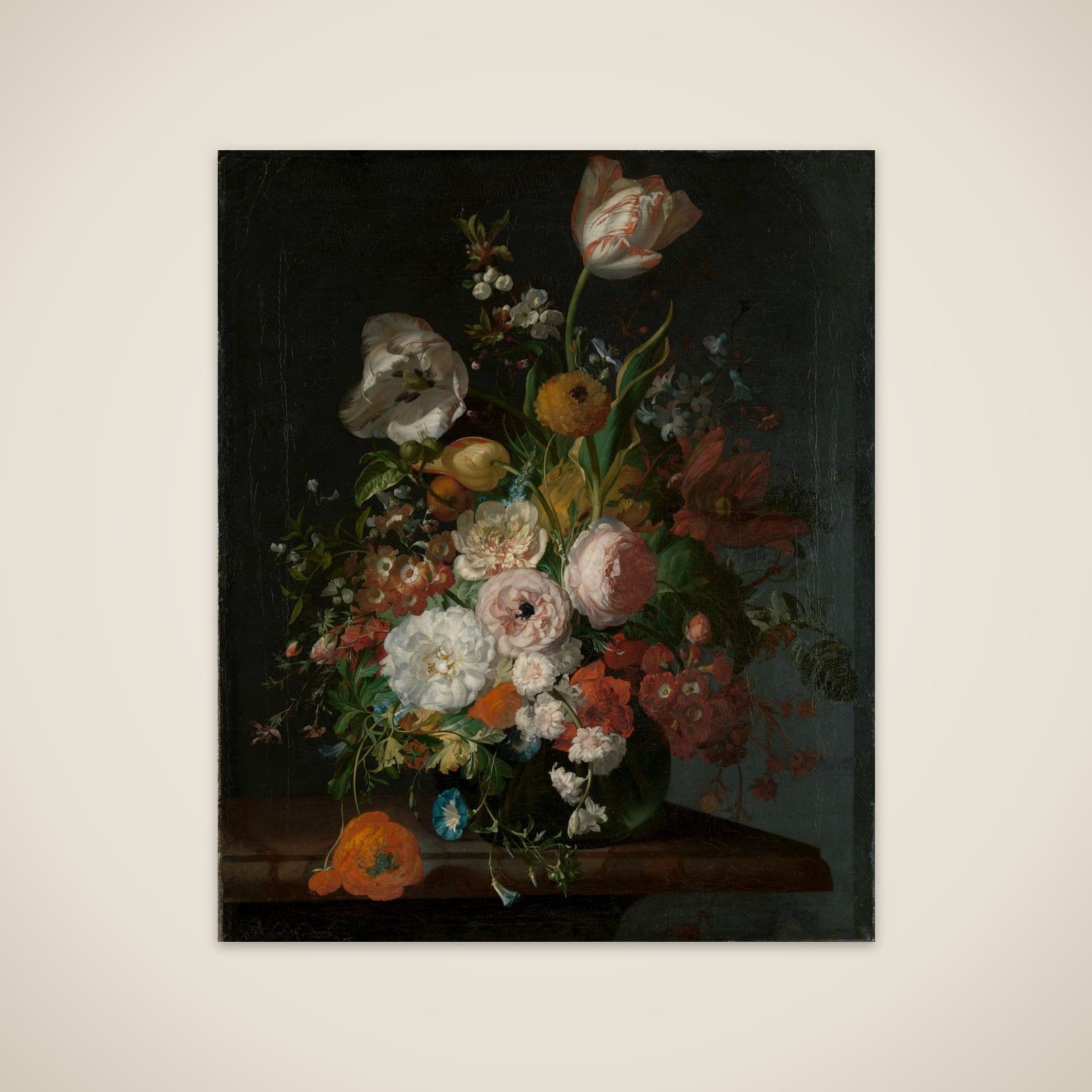 Still Life with Flowers in a Glass Vase unframed print