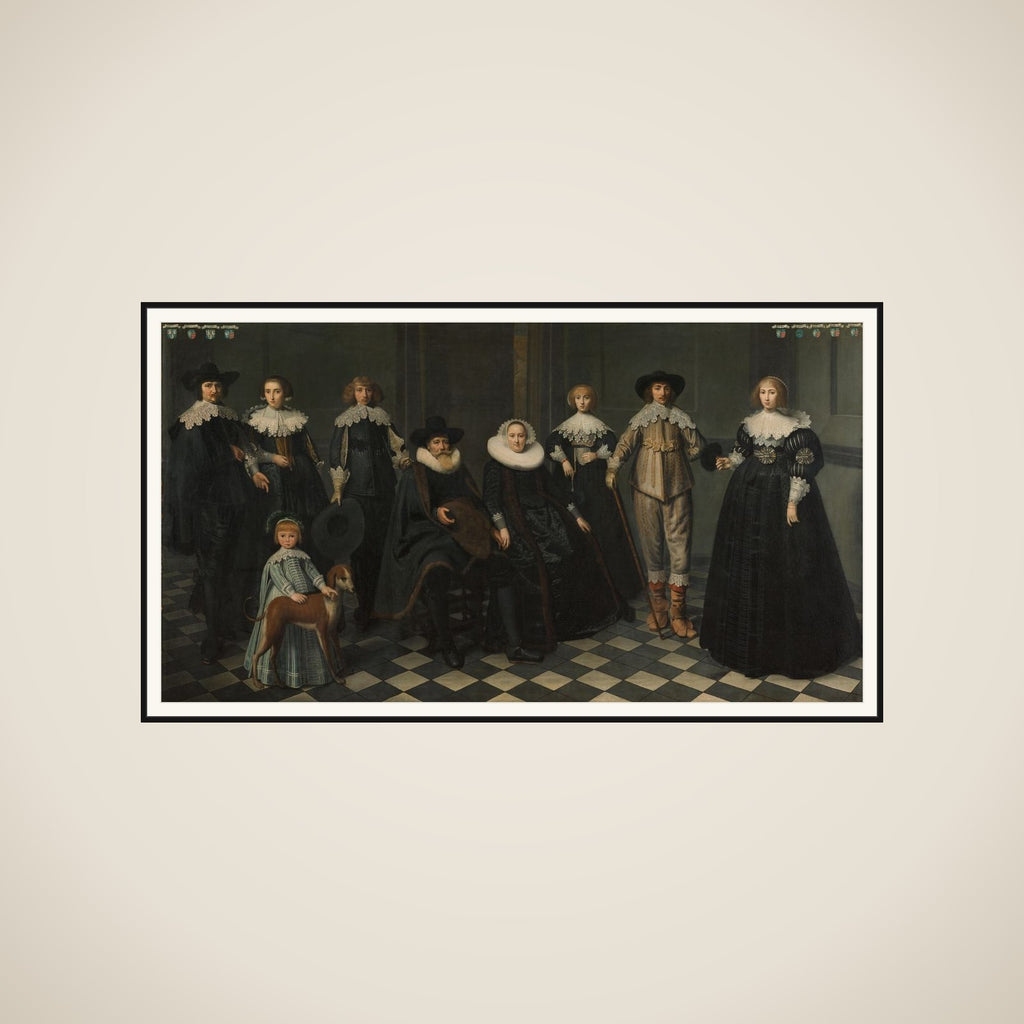 Portrait of the Family of Dirck Jacobsz Bas (1569-1637), Burgomaster of Amsterdam, and Margriet Snoeck (1588-1645) framed