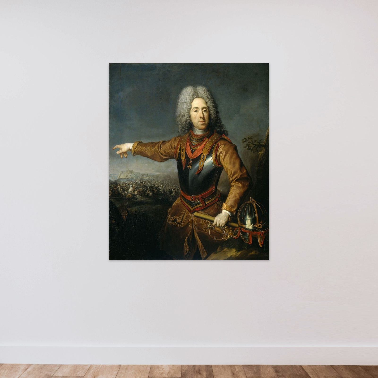 Portrait of Eugene, Prince of Savoy unframed — shown to scale