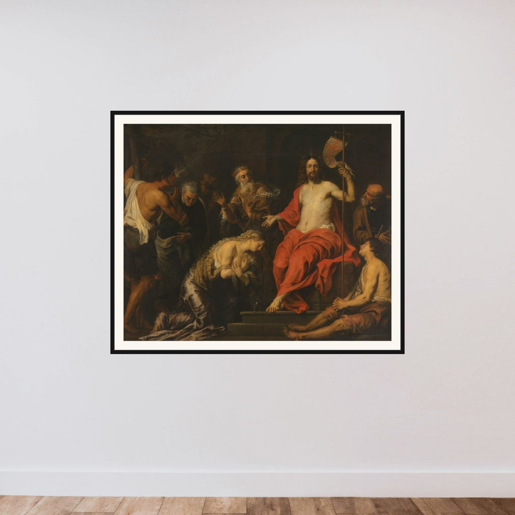 Christ and the Penitent Sinners framed — shown to scale