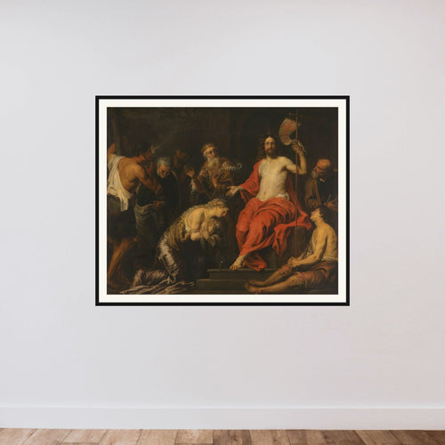 Christ and the Penitent Sinners framed — shown to scale