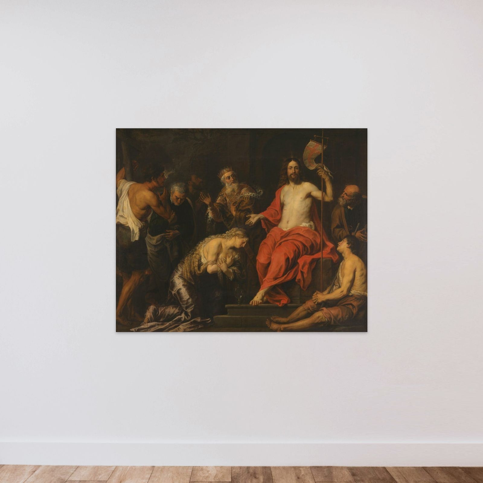 Christ and the Penitent Sinners unframed — shown to scale