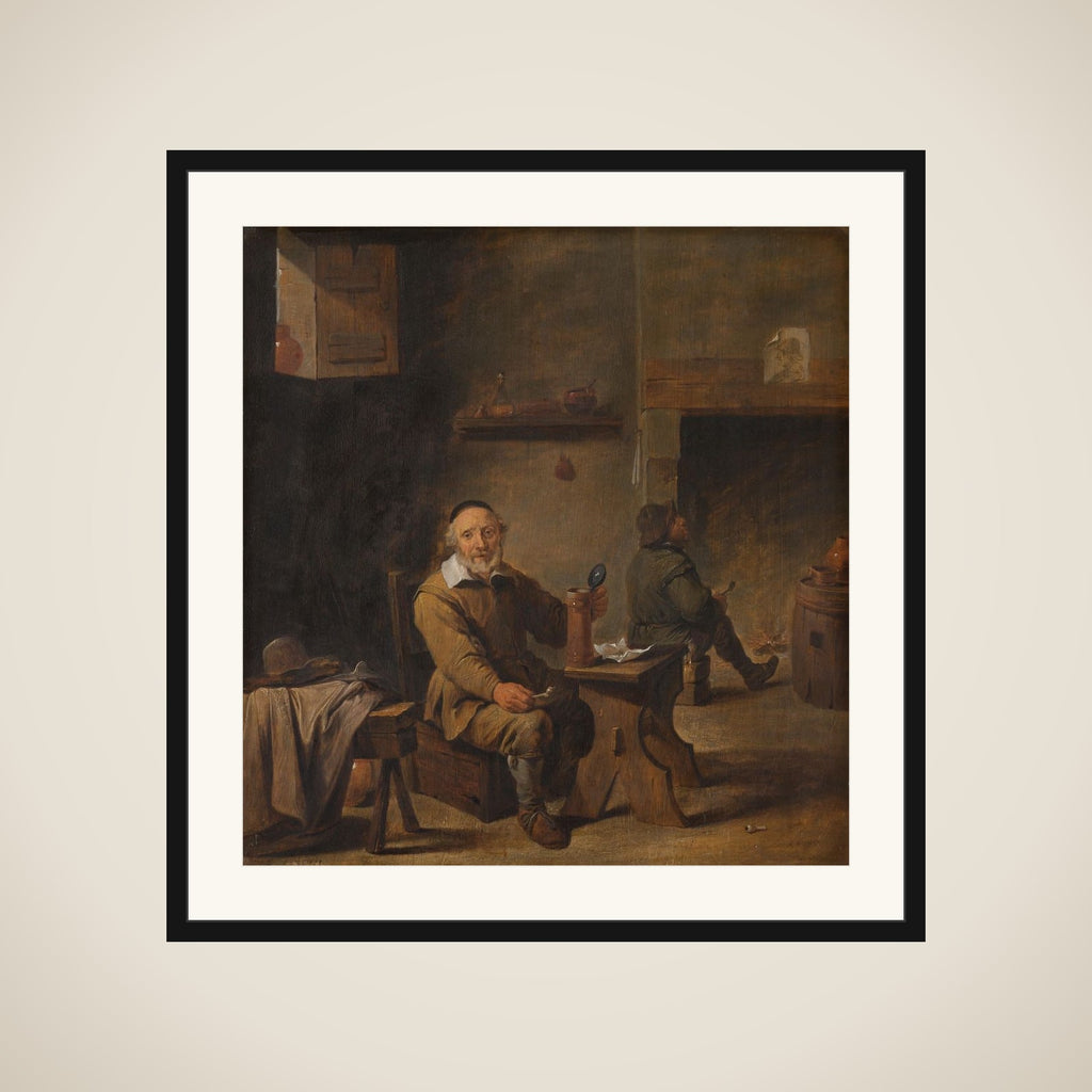 Elderly Man Seated in a Tavern framed