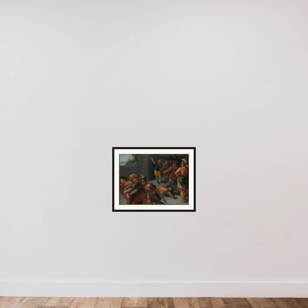 one of a series of twelve on the Insurrection of the Batavians against the Romans " framed — shown to scale