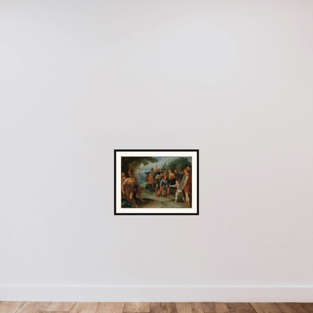 "After the Fall of Vetera Castra Claudius Civilis has his hair cut while his son shoots some prisoners framed — shown to scale