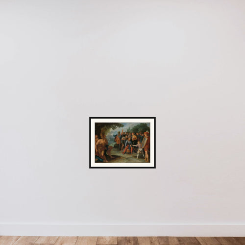 "After the Fall of Vetera Castra Claudius Civilis has his hair cut while his son shoots some prisoners framed — shown to scale