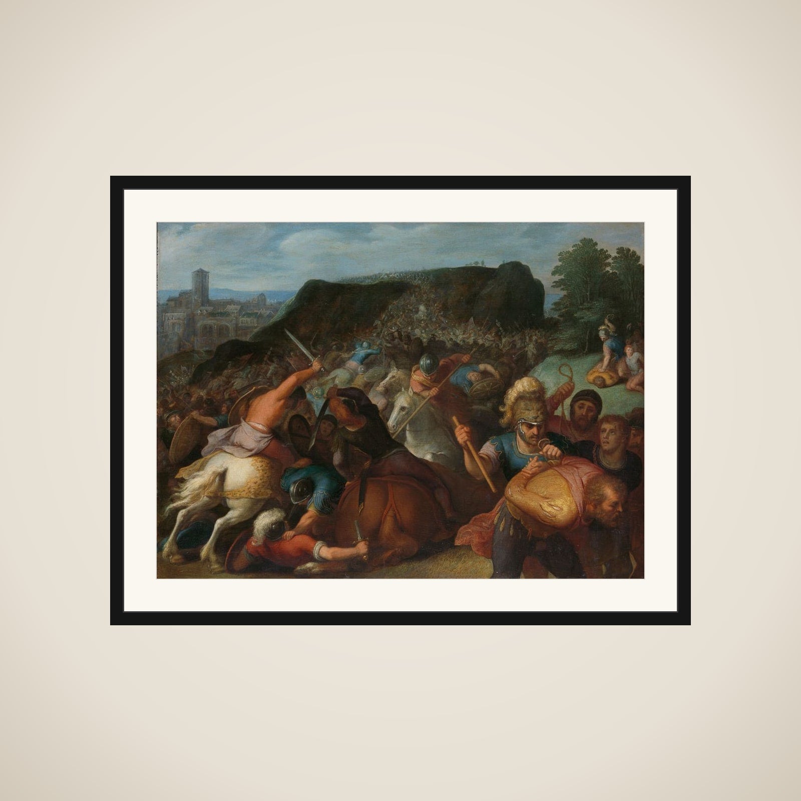 one of a series of twelve on the Insurrection of the Batavians against the Romans " framed