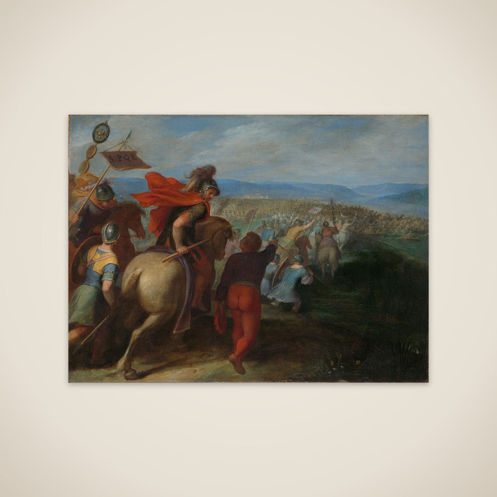 "The Romans under Cerealis Defeat Claudius Civilis and the Batavians following betrayal from within unframed print