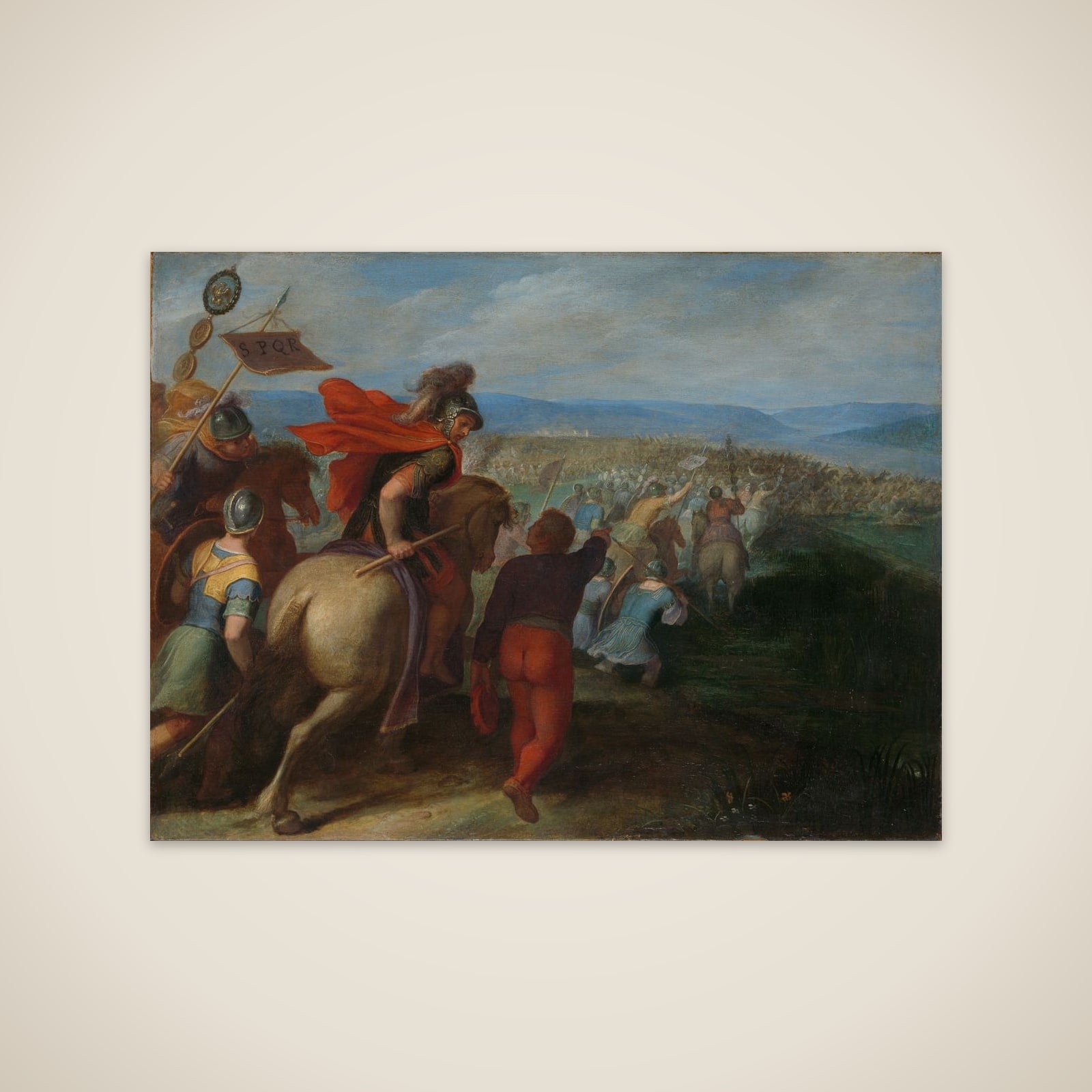"The Romans under Cerealis Defeat Claudius Civilis and the Batavians following betrayal from within unframed print