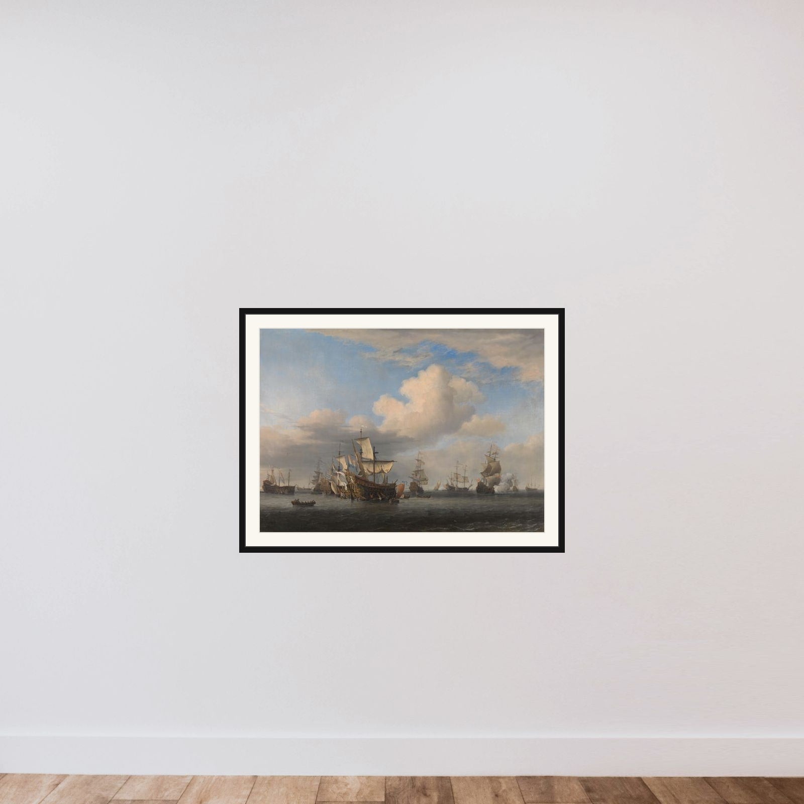 Captured English Ships after the Four Days’ Battle framed — shown to scale