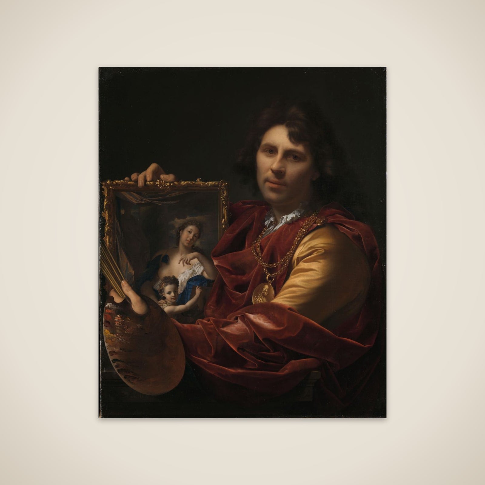 Self-portrait with the Portrait of his Wife, Margaretha van Rees, and their Daughter Maria unframed print