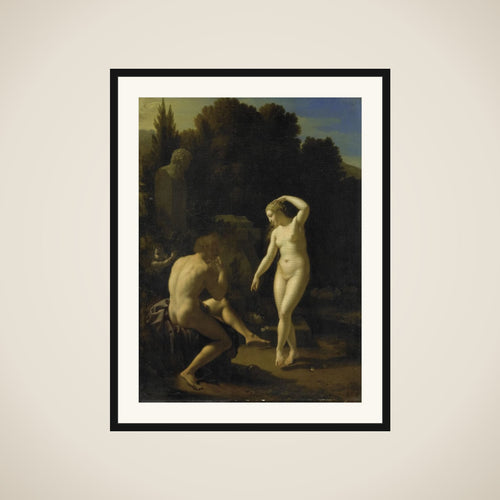 A Nymph Dancing to a Shepherd's Flute framed