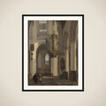 Interior of a Protestant Gothic Church with Motifs from the Oude and Nieuwe Kerk in Amsterdam framed