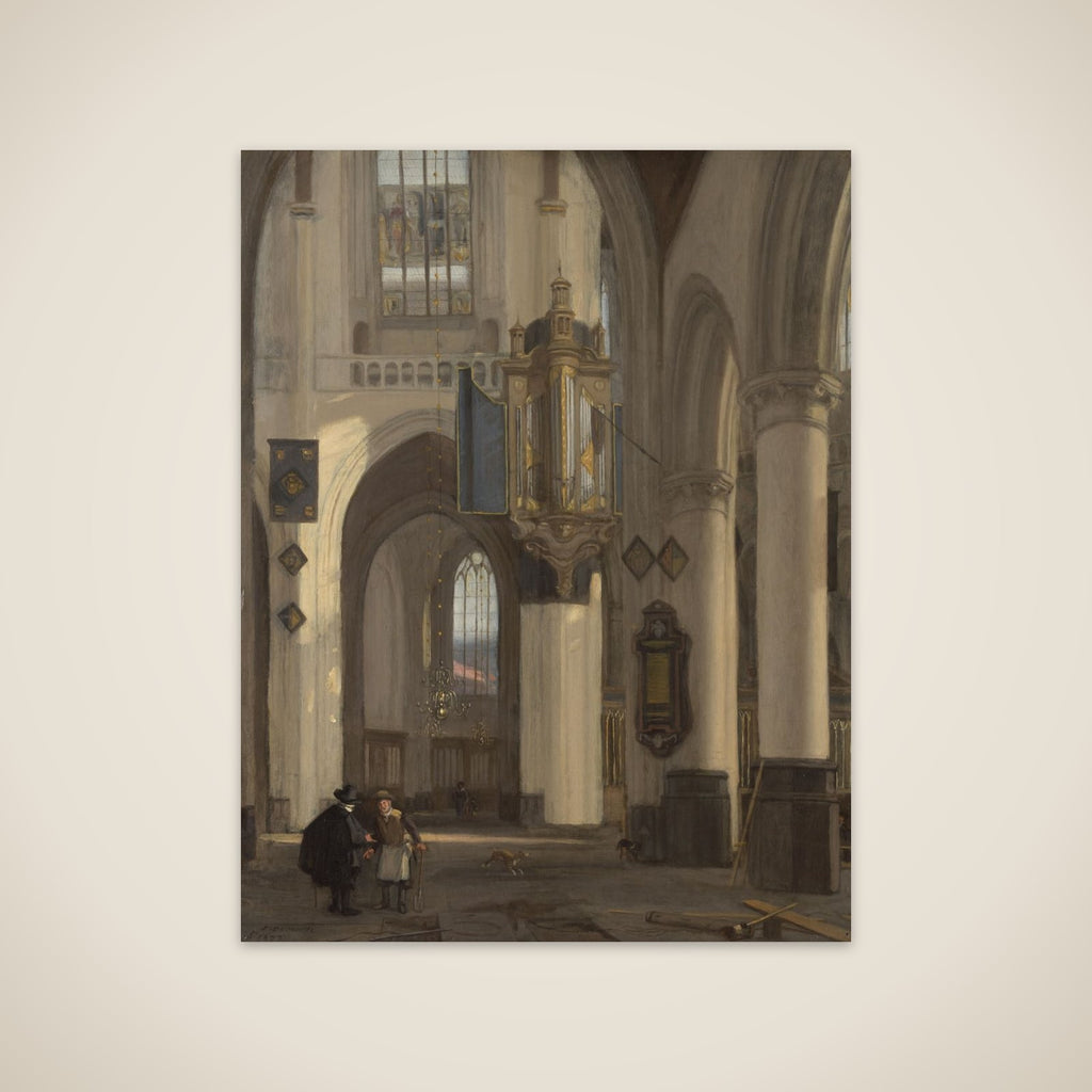 Interior of a Protestant Gothic Church with Motifs from the Oude and Nieuwe Kerk in Amsterdam unframed print