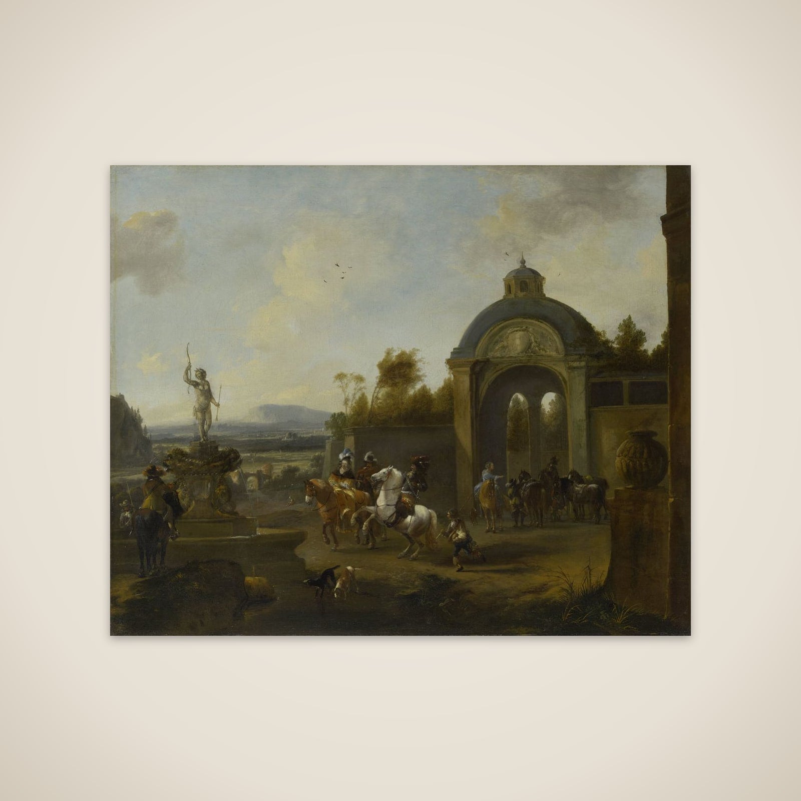 Hunting Party at a Fountain unframed print