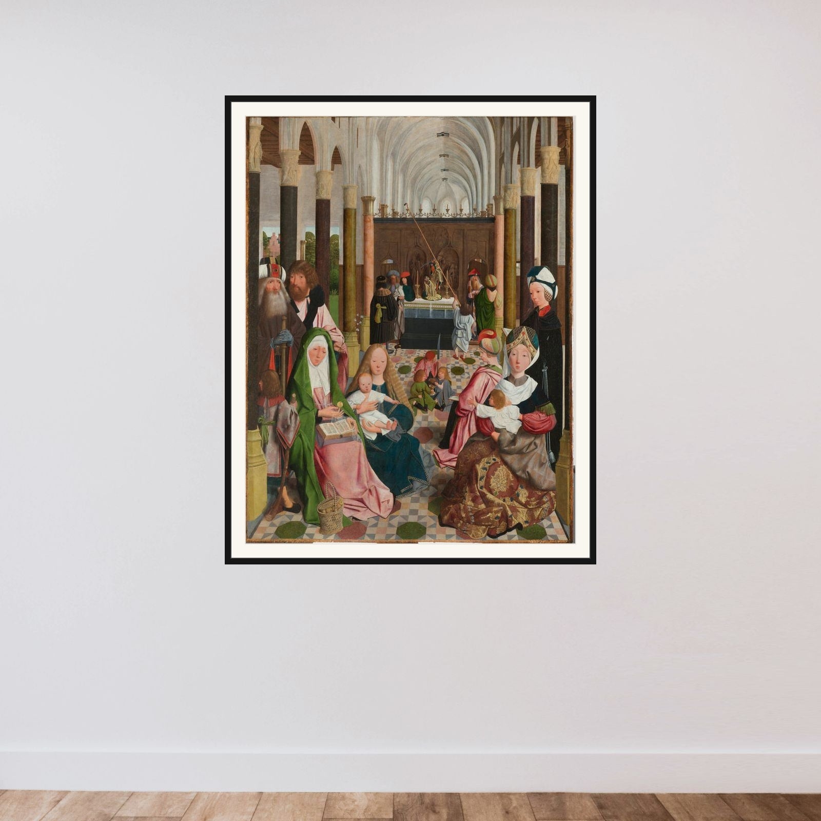 The Holy Kinship framed — shown to scale