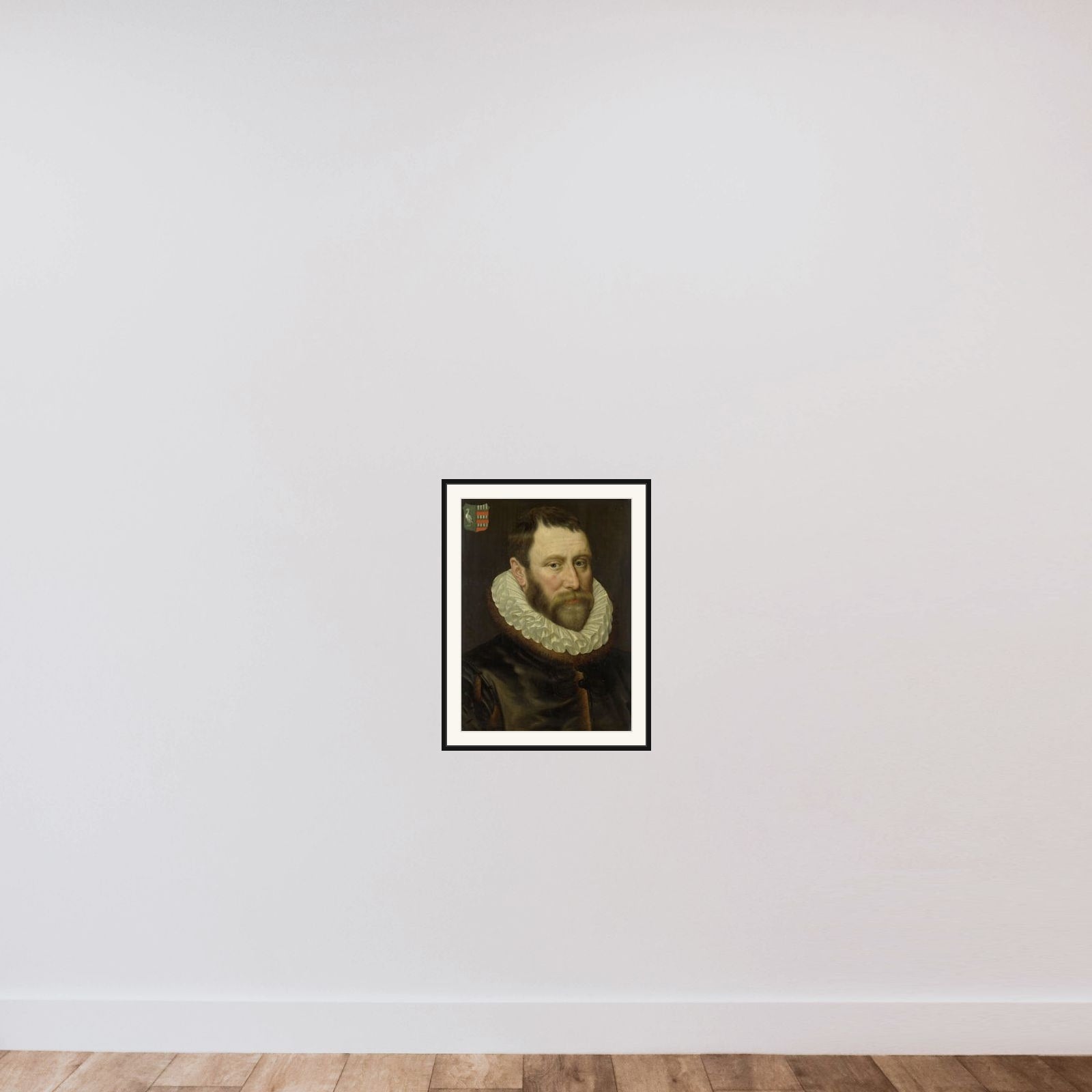 Portrait of Jacob Bas Claesz (1536-1589) framed — shown to scale