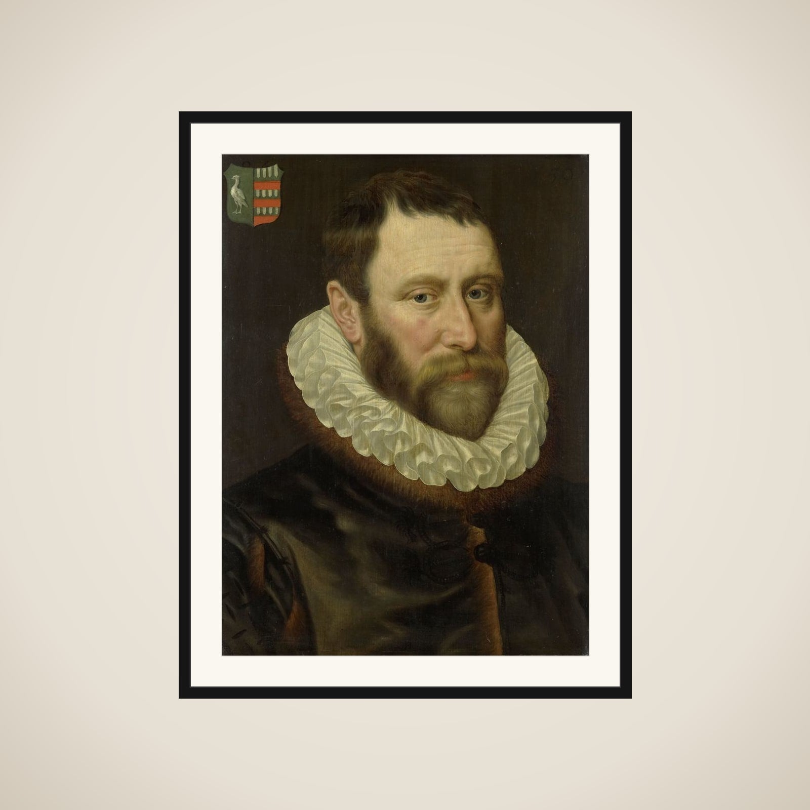 Portrait of Jacob Bas Claesz (1536-1589) framed