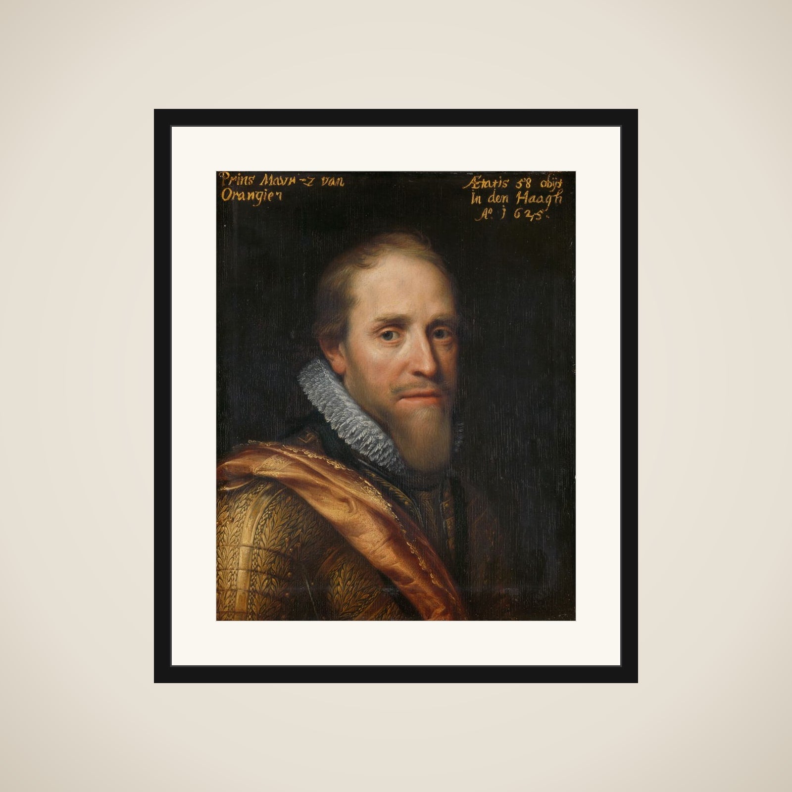 Portrait of Maurits (1567-1625), Prince of Orange framed