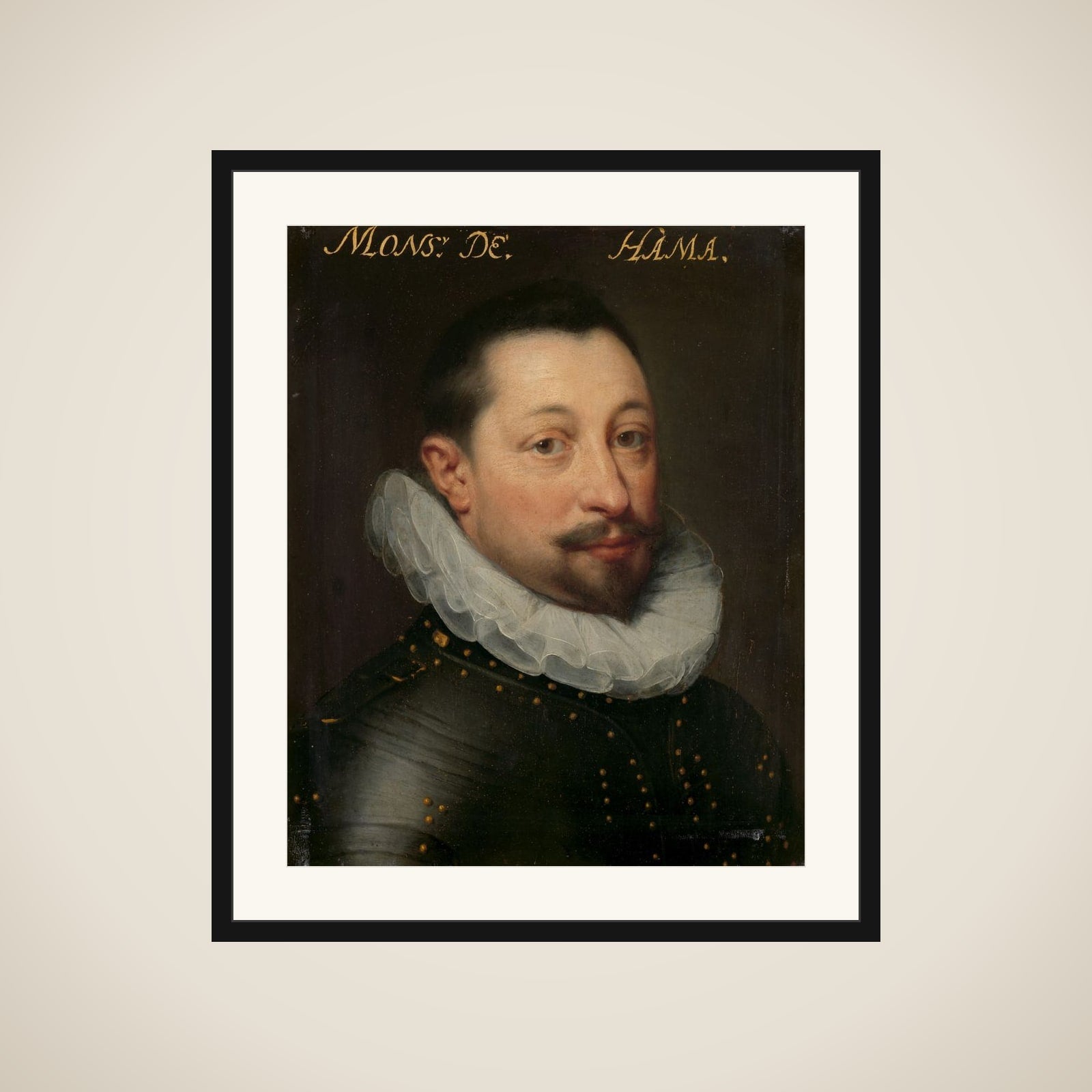 Portrait of Charles de Levin (?-1592), Lord of Famars, Forimont and Lousart framed