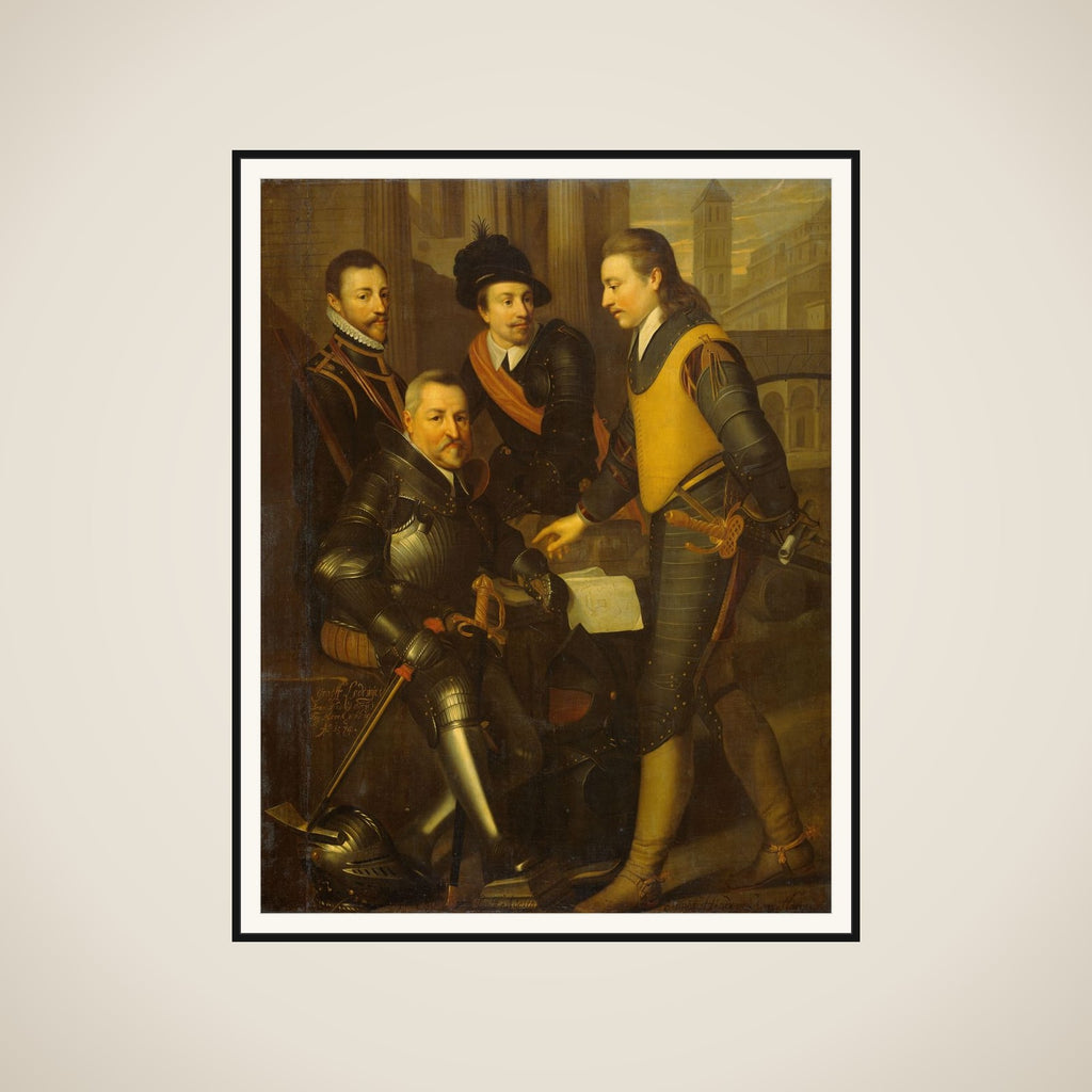 Group Portrait of the Four Brothers of William I, Prince of Orange: Jan (1535-1606), Hendrik (1550-74), Adolf (1540-68) and Lodewijk (1538-74), Counts of Nassau framed