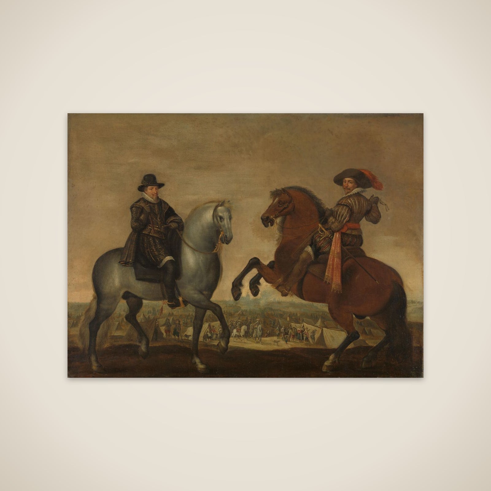 Princes Maurits and Frederik Hendrik on Horseback unframed print
