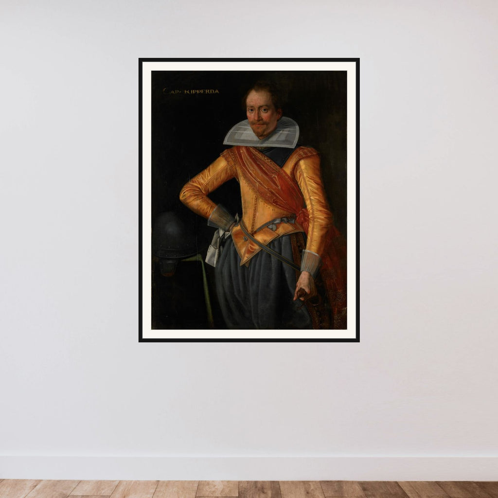 Portrait of a Captain with the Surname Ripperda framed — shown to scale