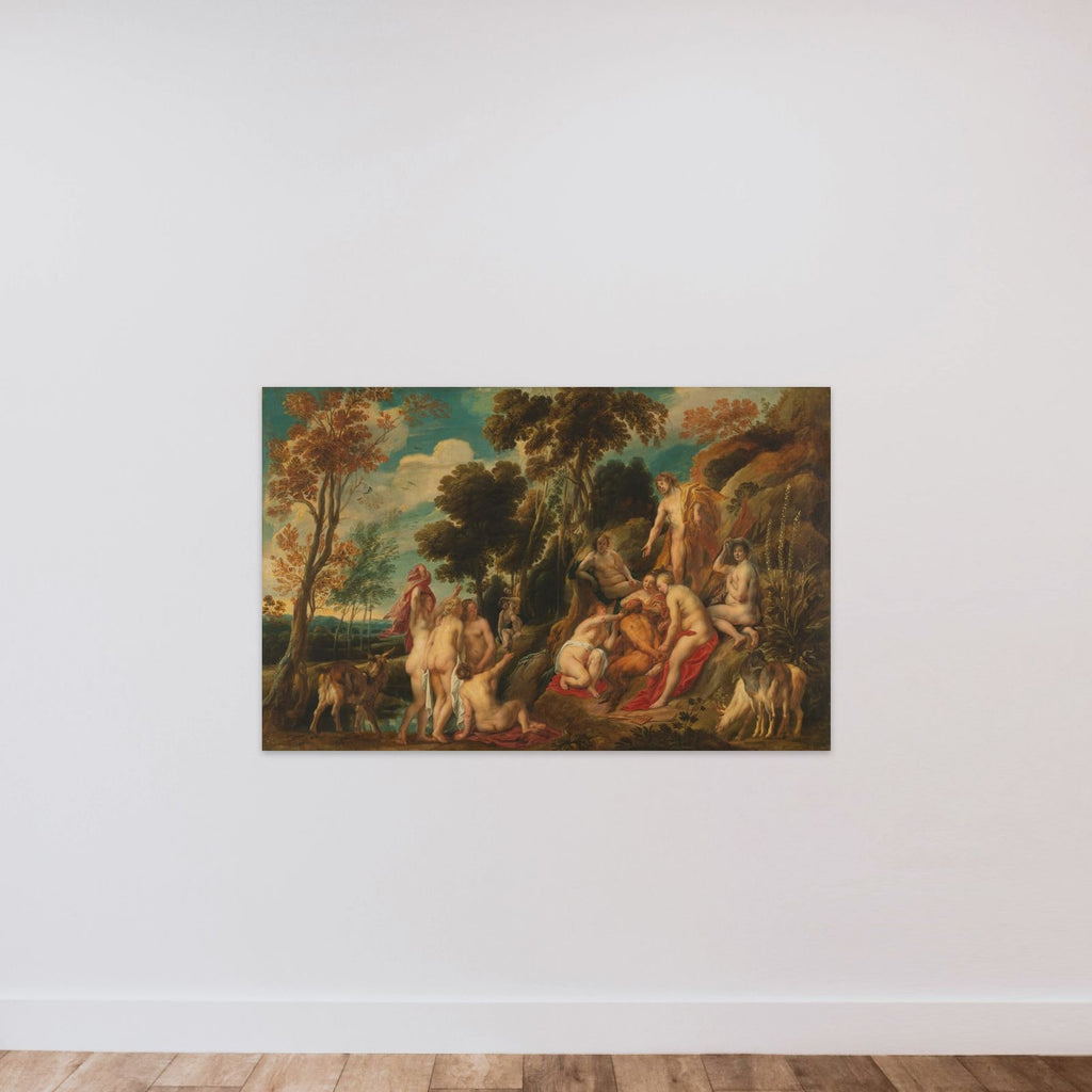 Pan Punished by Nymphs unframed — shown to scale