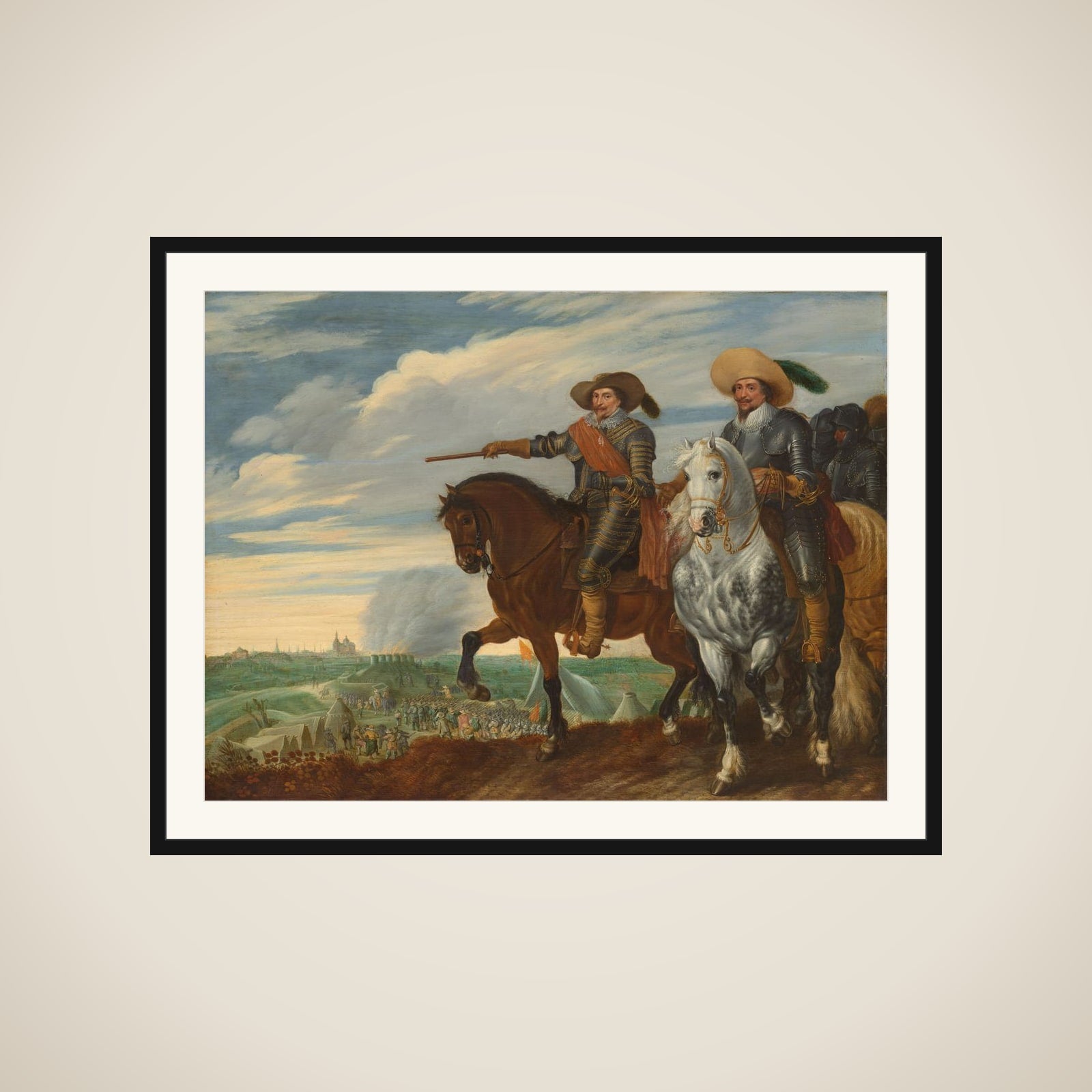 Prince Frederik Hendrik and Count Ernst Casimir at the Siege of 's-Hertogenbosch, 1629 framed