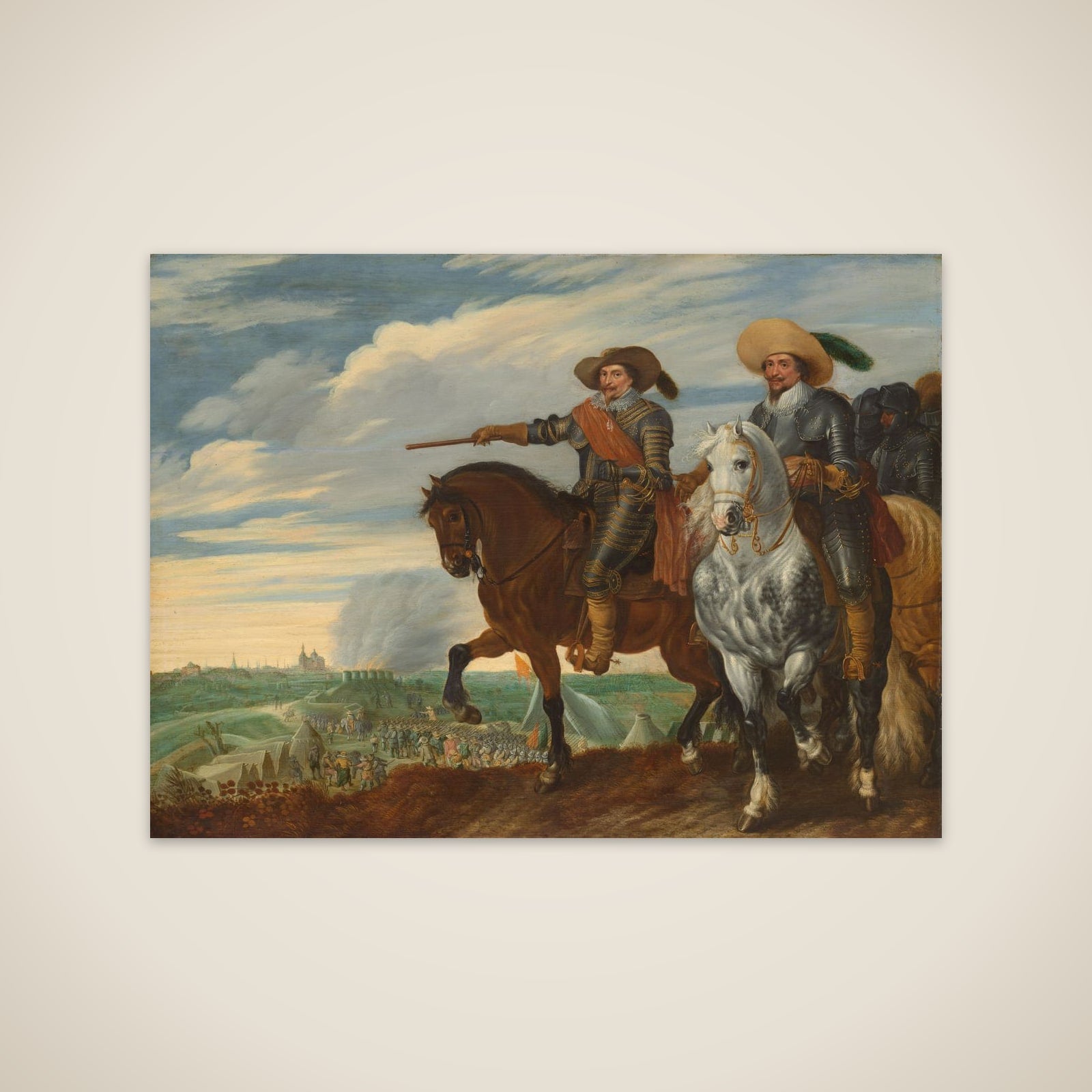 Prince Frederik Hendrik and Count Ernst Casimir at the Siege of 's-Hertogenbosch, 1629 unframed print