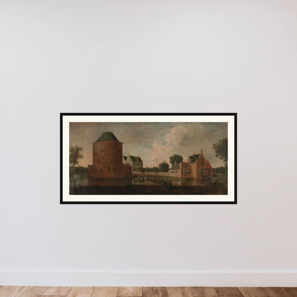 Teylingen Castle framed — shown to scale
