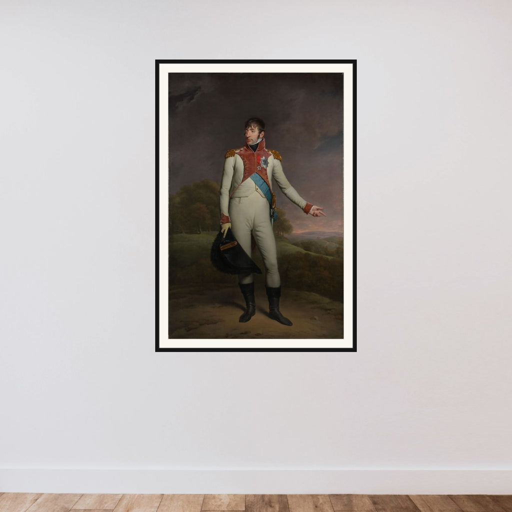 Louis Napoleon (1778-1846), King of Holland from 1806 to 1810, in the uniform of the life guards on foot, decorated with the Grand Cross of the Royal Order of the Union of Holland and the Officers Cross of the Legion of Honor framed — shown to scale