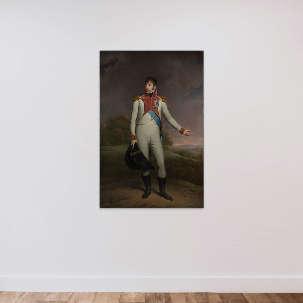 Louis Napoleon (1778-1846), King of Holland from 1806 to 1810, in the uniform of the life guards on foot, decorated with the Grand Cross of the Royal Order of the Union of Holland and the Officers Cross of the Legion of Honor unframed — shown to scale