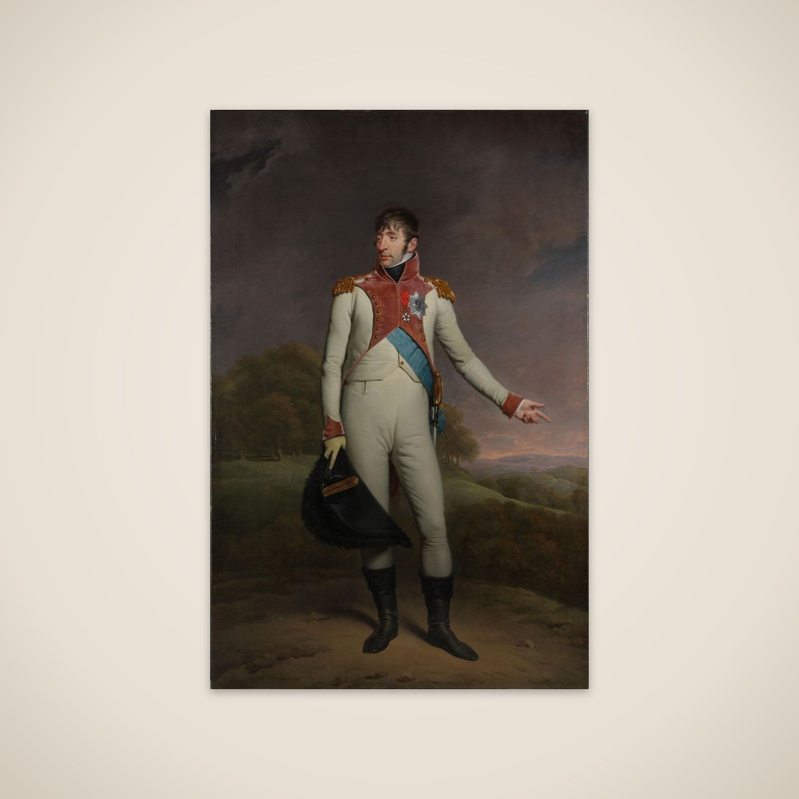 Louis Napoleon (1778-1846), King of Holland from 1806 to 1810, in the uniform of the life guards on foot, decorated with the Grand Cross of the Royal Order of the Union of Holland and the Officers Cross of the Legion of Honor unframed print