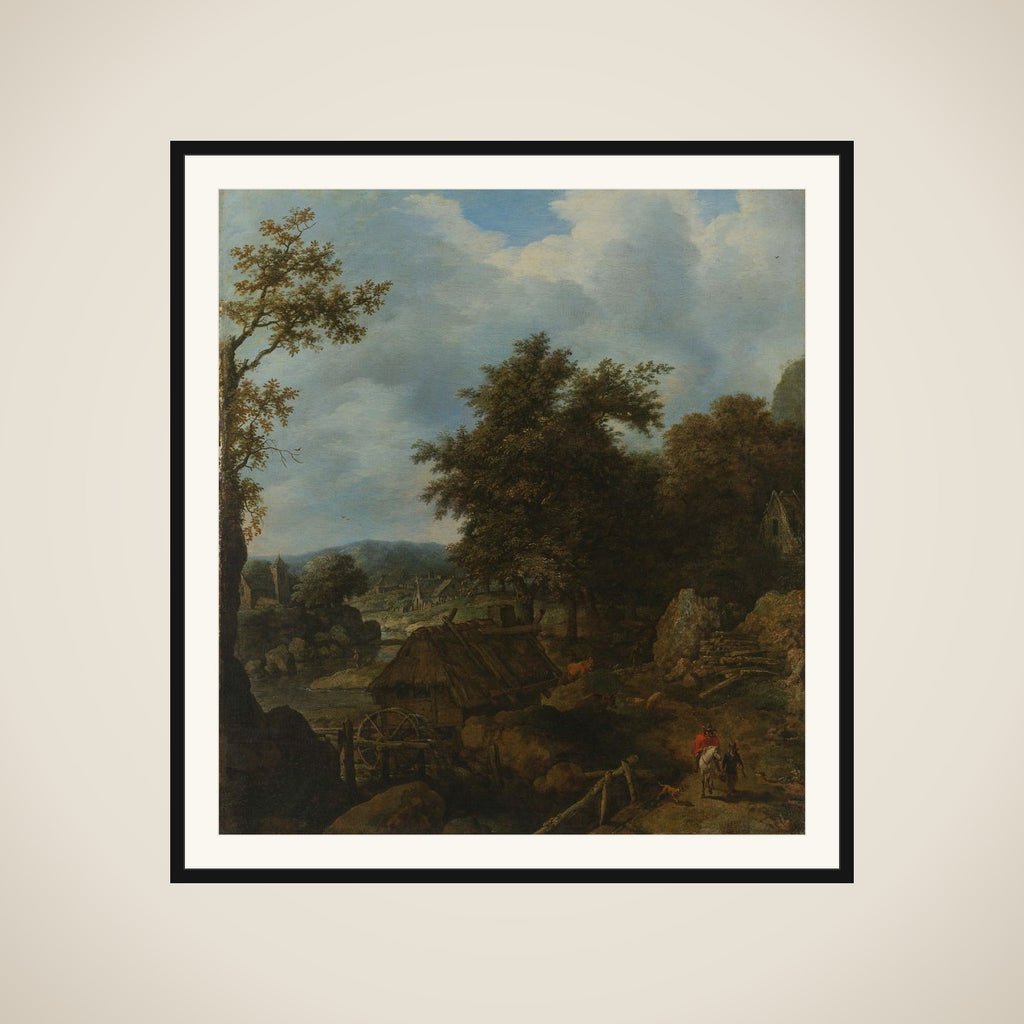 Swedish Landscape with a Water Mill framed