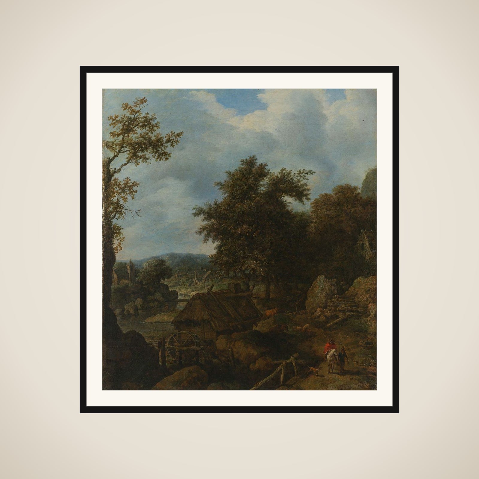 Swedish Landscape with a Water Mill framed