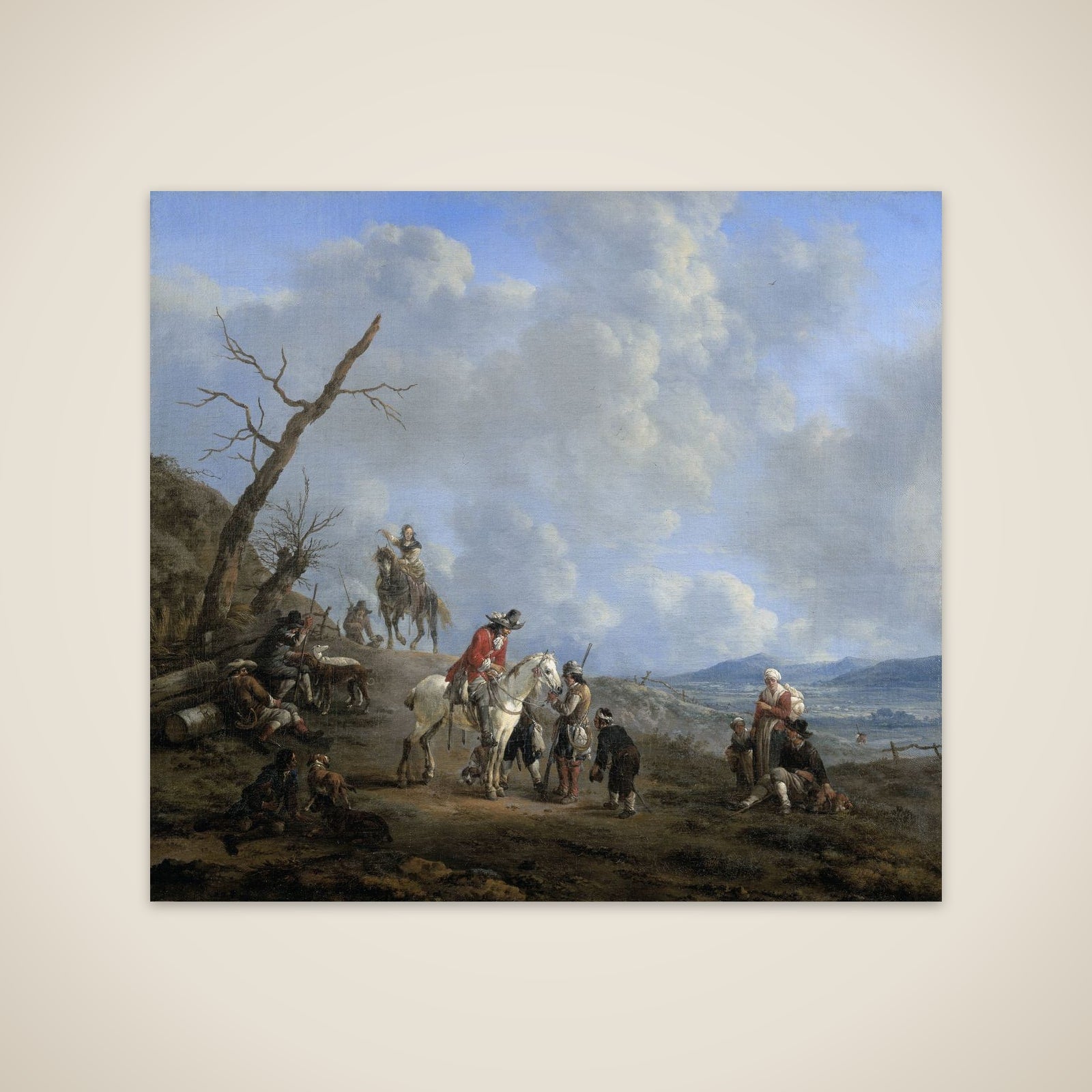 Landscape with Riders, Hunters and Peasants unframed print