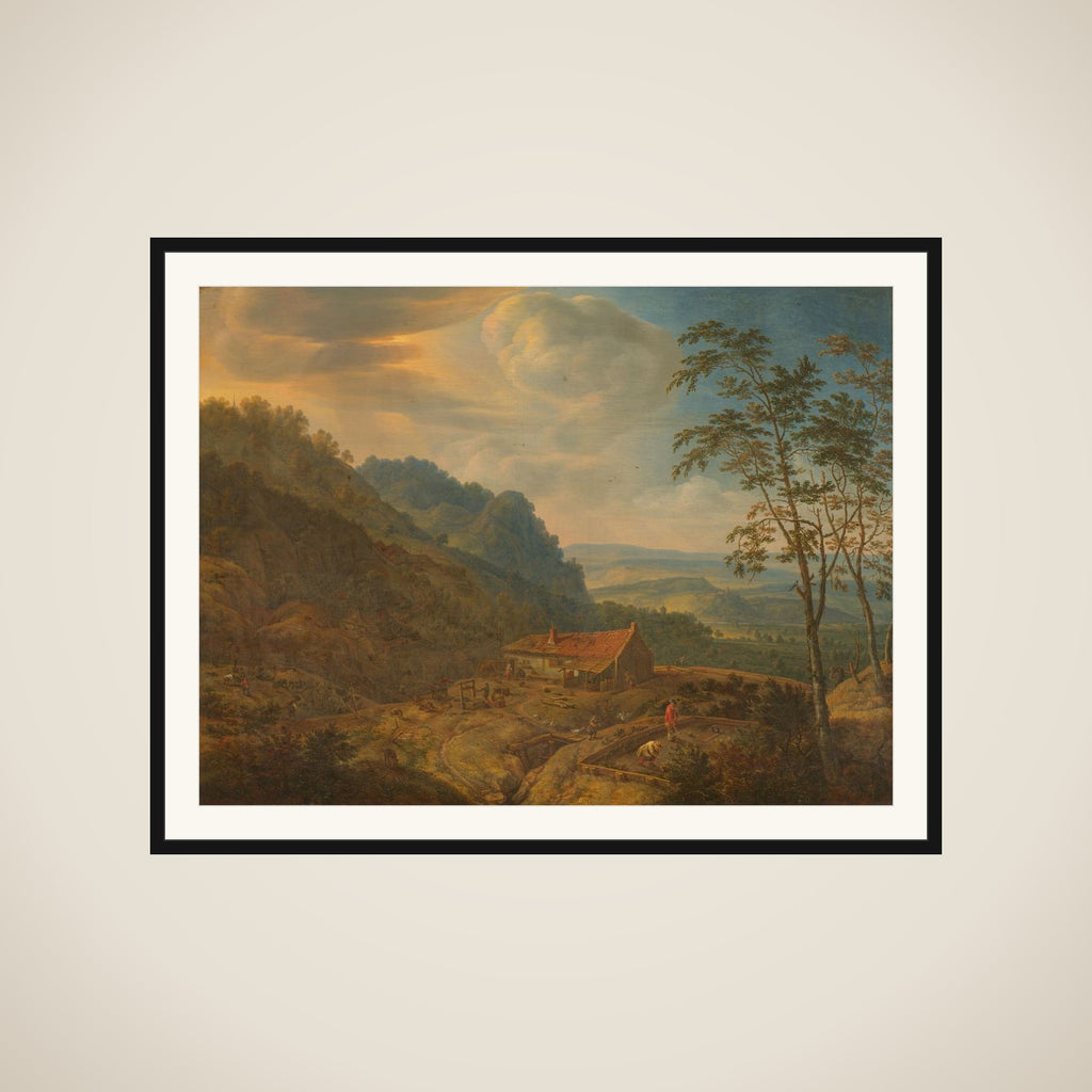 Mountainous Landscape with Farm framed