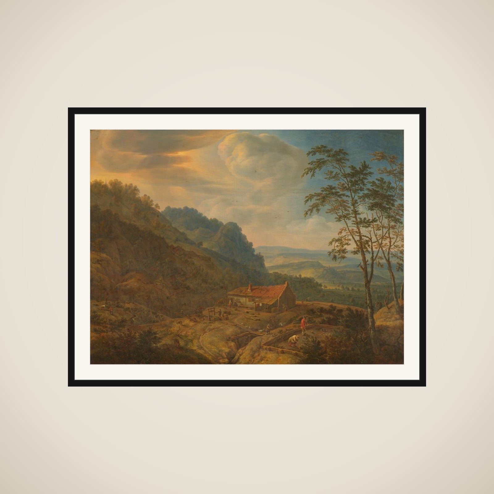 Mountainous Landscape with Farm framed