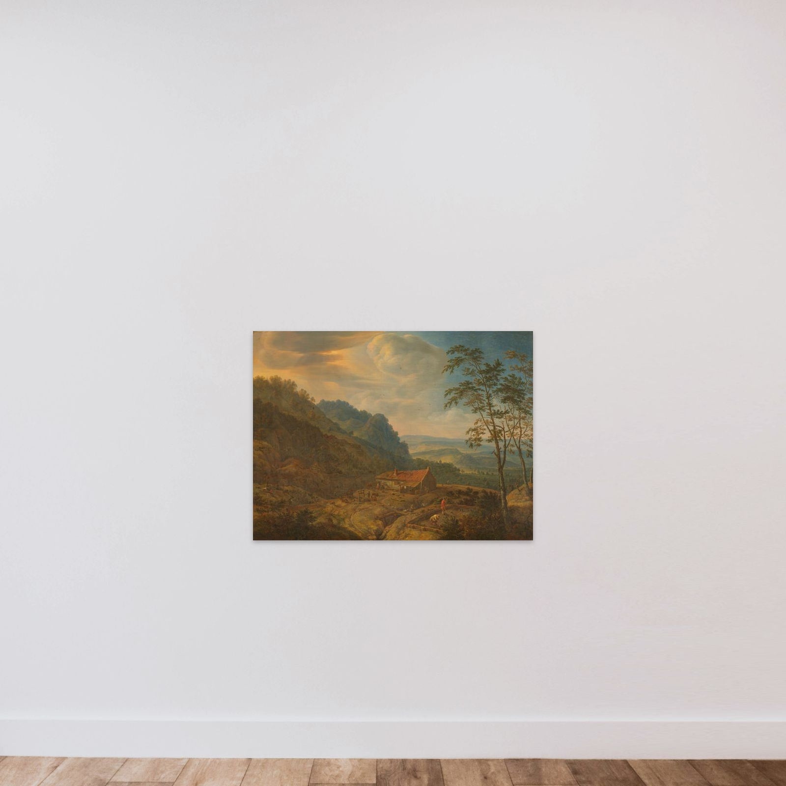 Mountainous Landscape with Farm unframed — shown to scale