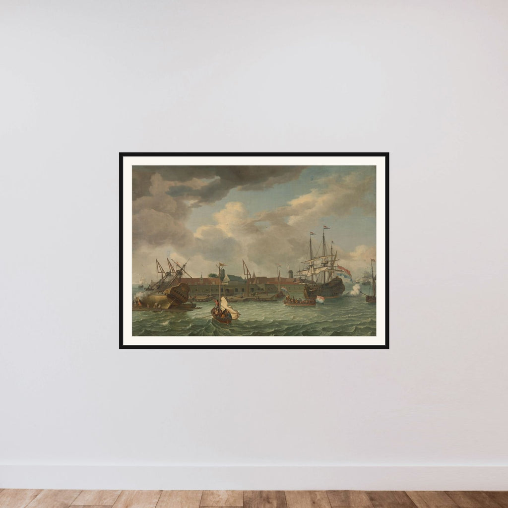 The Island of Onrust near Batavia (Jakarta) framed — shown to scale