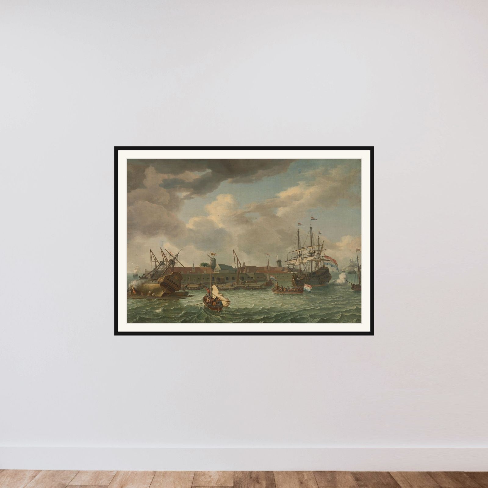 The Island of Onrust near Batavia (Jakarta) framed — shown to scale