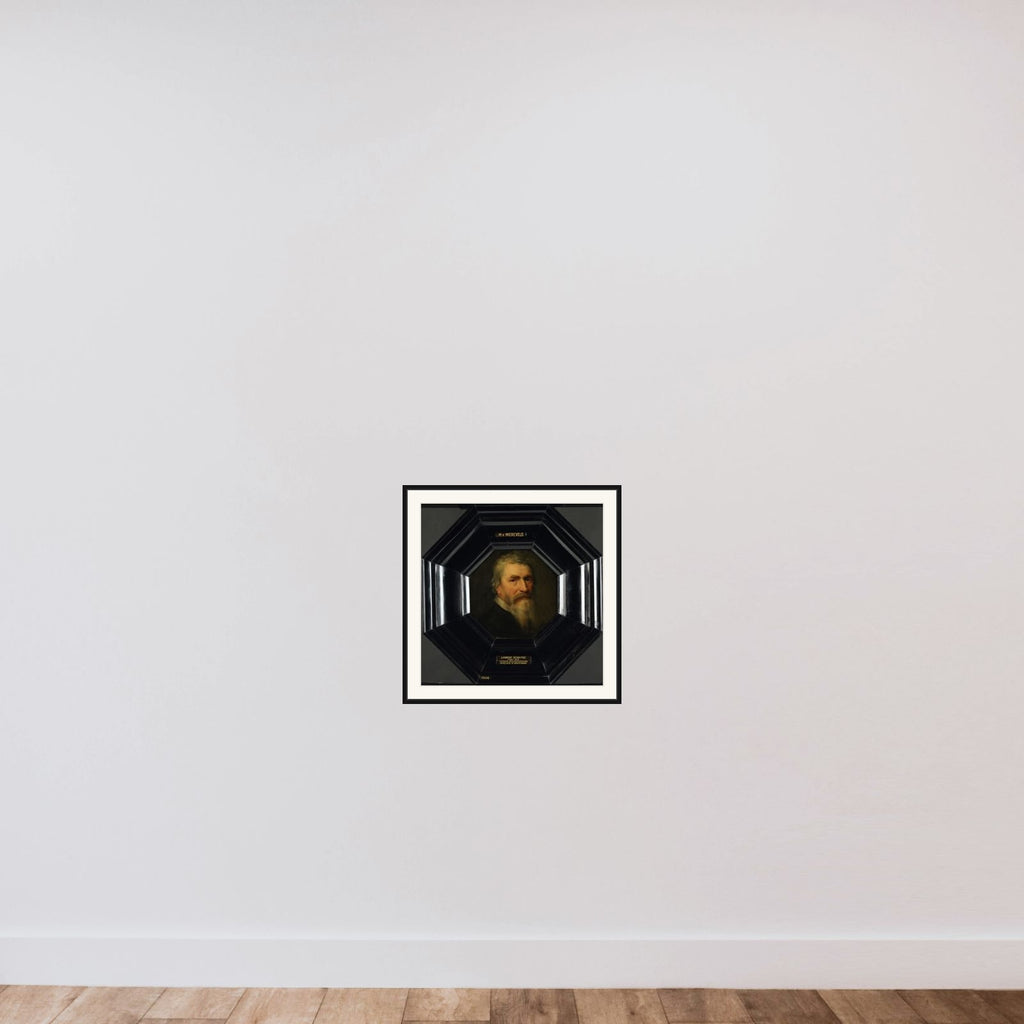 Portrait of Lubbert Gerritsz (1535-1612) framed — shown to scale