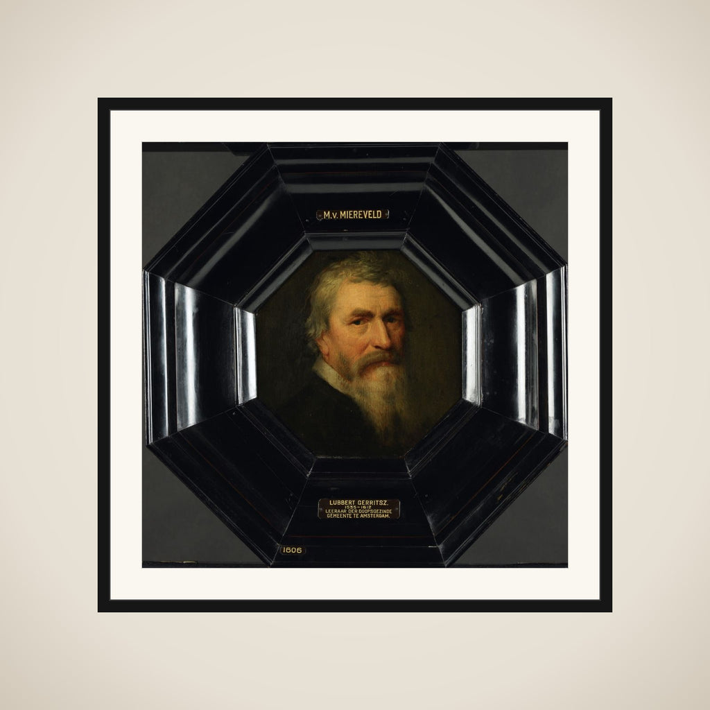 Portrait of Lubbert Gerritsz (1535-1612) framed