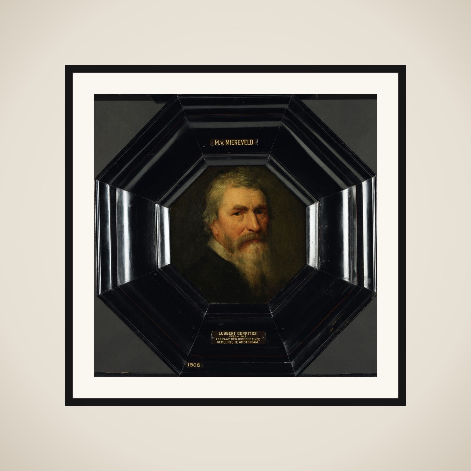 Portrait of Lubbert Gerritsz (1535-1612) framed