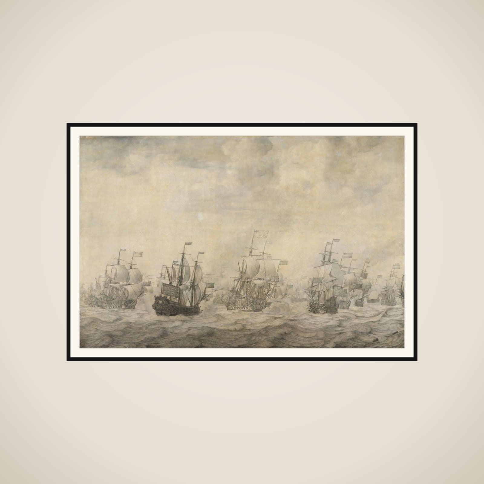 Episode from the Four Days' Battle, 11-14 June 1666, of the Second Anglo-Dutch War, 1665-67 framed